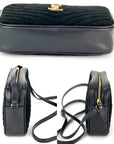 YVES SAINT LAURENT Lou Camera Matelasse Black Suede Crossbody Bag