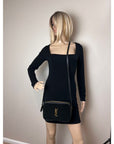 YVES SAINT LAURENT Lou Camera Matelasse Black Suede Crossbody Bag