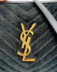 YVES SAINT LAURENT Lou Camera Matelasse Black Suede Crossbody Bag