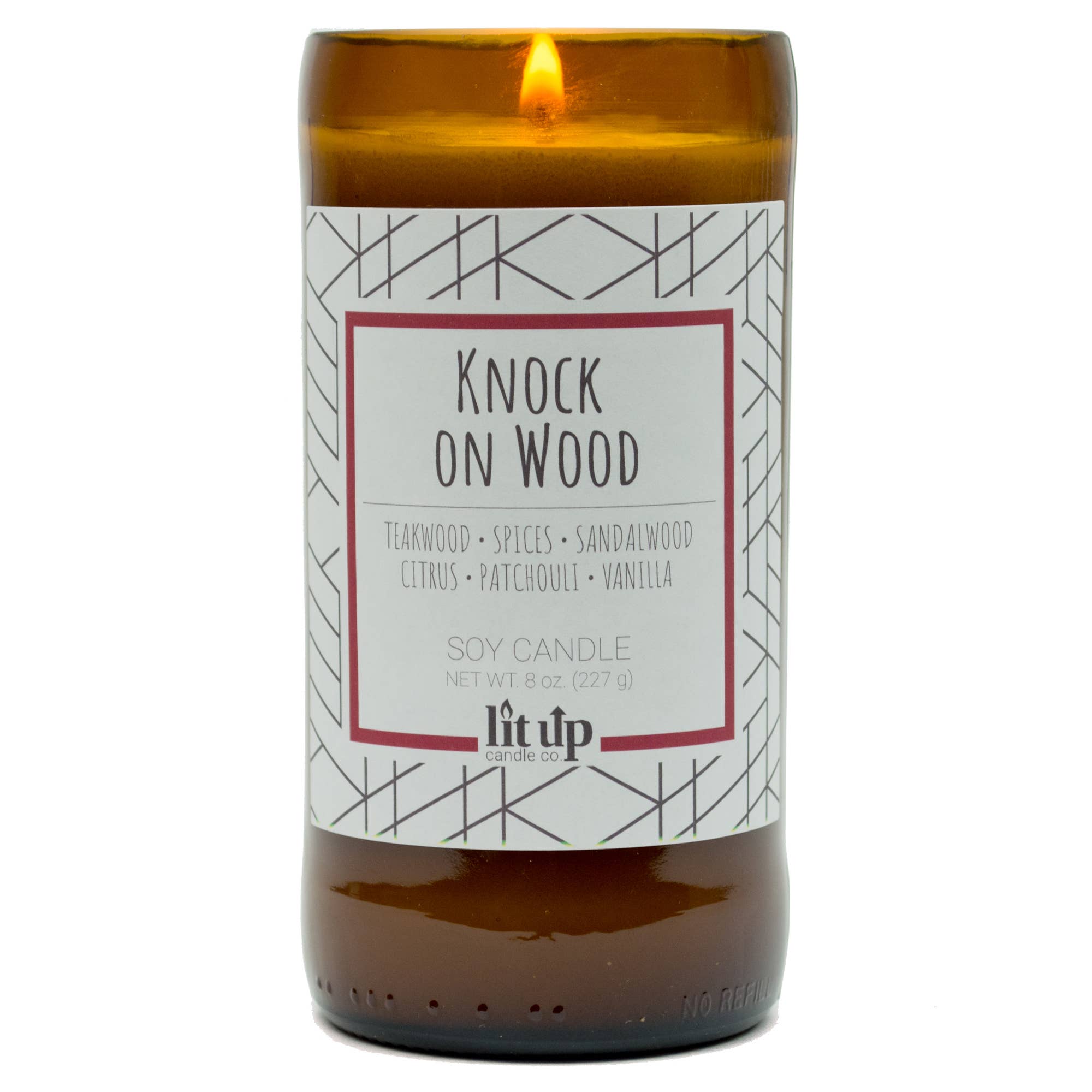Lit Up Candle Knock On Wood