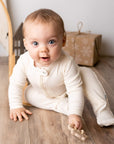 finn + emma Organic Cotton Ivory Footie