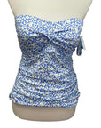 Draper James Detachable Straps Blue Floral Swim Top
