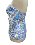 Draper James Detachable Straps Blue Floral Swim Top