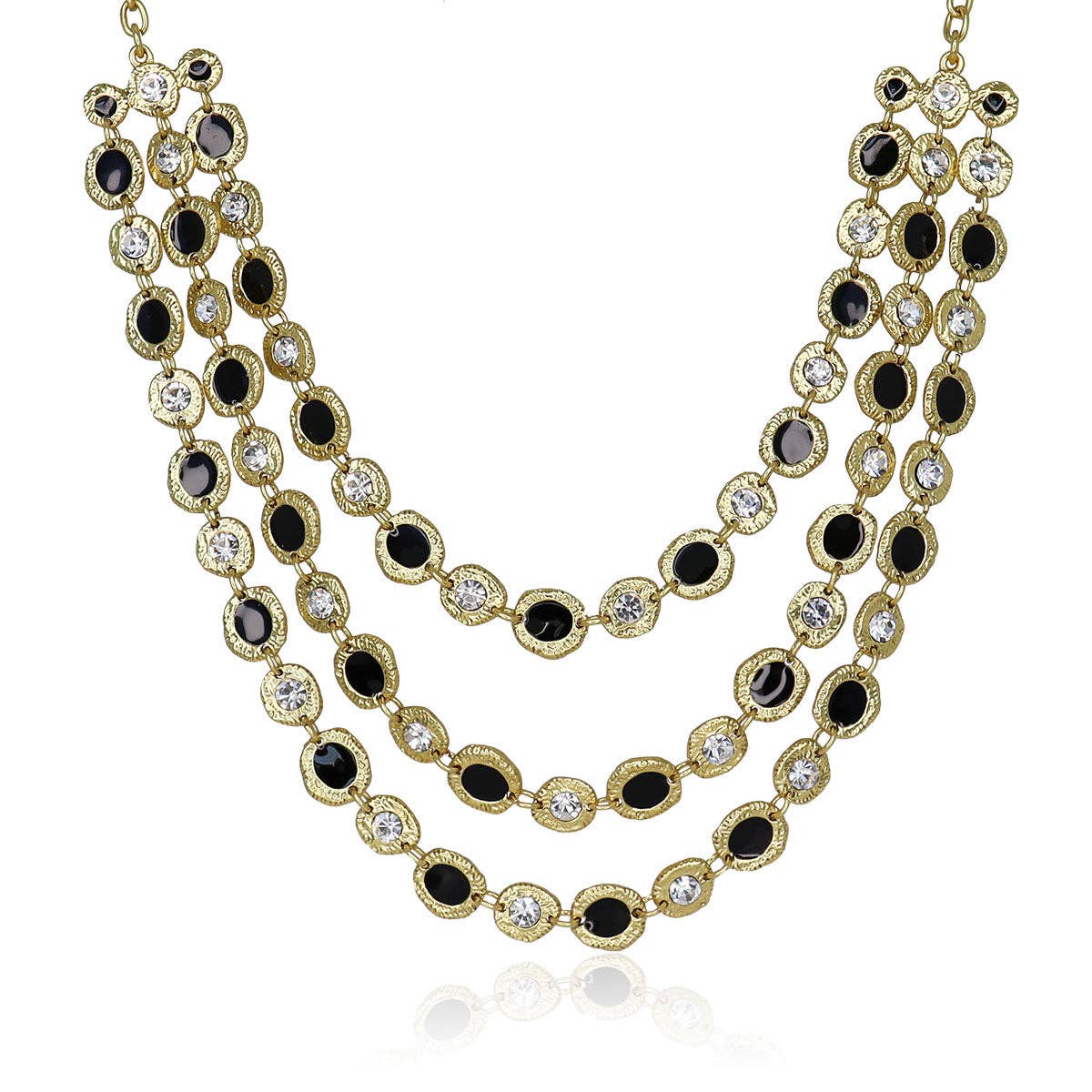 Karine Sultan Black and Crystal Confetti Necklace