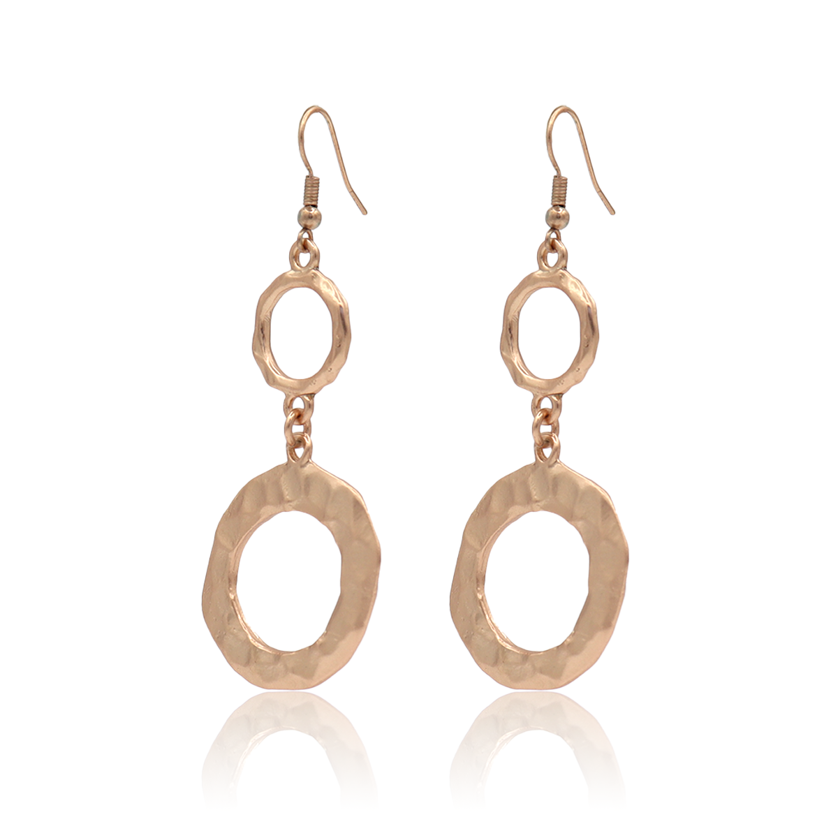 Karine Sultan Hammered Circle Drop Earrings