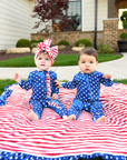 Tie Dye Stars & Stripes Ruffle ZIP