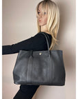 HERMÈS Negonda Garden Party MM 36 Black Leather Tote
