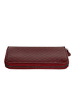 Bottega Veneta Burgundy Intrecciato Zip Around Leather Wallet Clutch