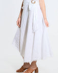 Tina Stephens Maureen Diagonal High Low Linen Skirt SS104