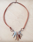 Aqua Terra Stone Slab Leather Cord Necklace 231ee