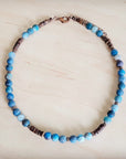 Genuine Frosted American Turquoise Boho Collar Necklace 263q
