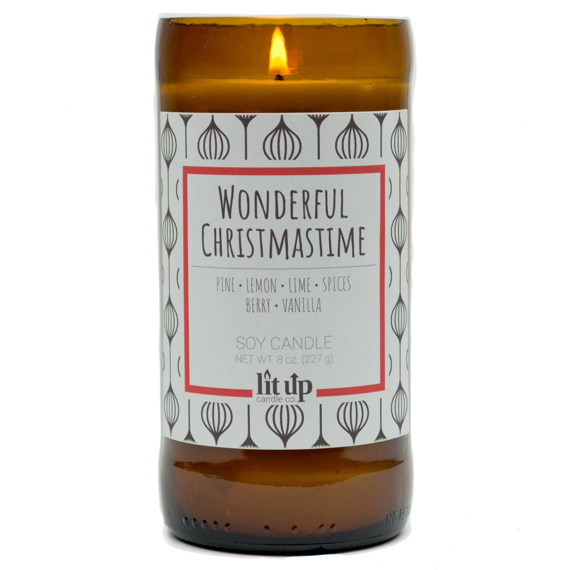 Lit Up Candle Wonderful Christmastime