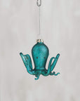 Blue Octopus Glass Ornament