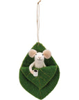 Mouse In Leaf Bed Critter Ornament
