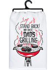 Stand Back! Way Back! Dad's Grilling Tea Towel