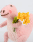 Pink Dino With Flowers Critter Ornament