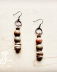 Rainbow Jasper and Wood Earrings (220e)