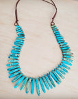 Western Turquoise Regalite Slab Layering Necklace 262k