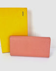 Fendi Continental Pink Leather Wallet Clutch