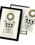 The Strawberry Shop s.e.hagarman Christmas stationery set with crystal-embellished wreath and stocking cards in gift box