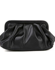 Pleated Stud Accented Clutch Bag