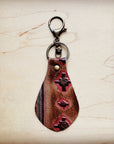 Leather Keychain-Red Brown Navajo 702L