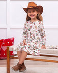 Western Christmas Girls Dress – Soft Bamboo Holiday Style