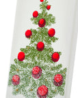 Flatyz Christmas Tree with Red Ornaments & Snow Candle