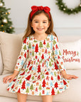 Christmas Merry Girl's Soft Bamboo Dress - Sibling Matching
