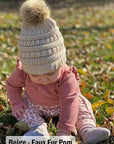 Infant Single Pom Beanie (Candy Pink Leopard)