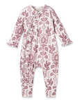 Floral Tapestry Zipper Romper - Bamboo Baby Girl Outfit