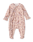 Wild Wrangler/Pink Bamboo Ruffle Zipper Romper - Western