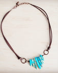 Regalite Slab Necklace with Leather Closure 252j