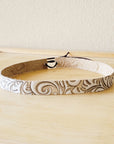 Sandy White Floral Embossed Leather Hat Band Only 951c