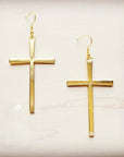 Gold Cross Earrings 211o