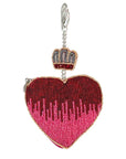 Mary Frances Have a Heart Beaded Red Heart and Crown Coin Purse/ Key Fob