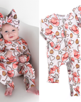 Gigi + Max Pajama Sleepies Little Baby Ruffle Zip Reba