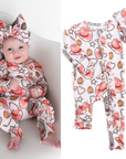 Bamboo Baby Pajama Sleepies Little Baby Ruffle Zip Reba