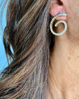 Pave large stud earring