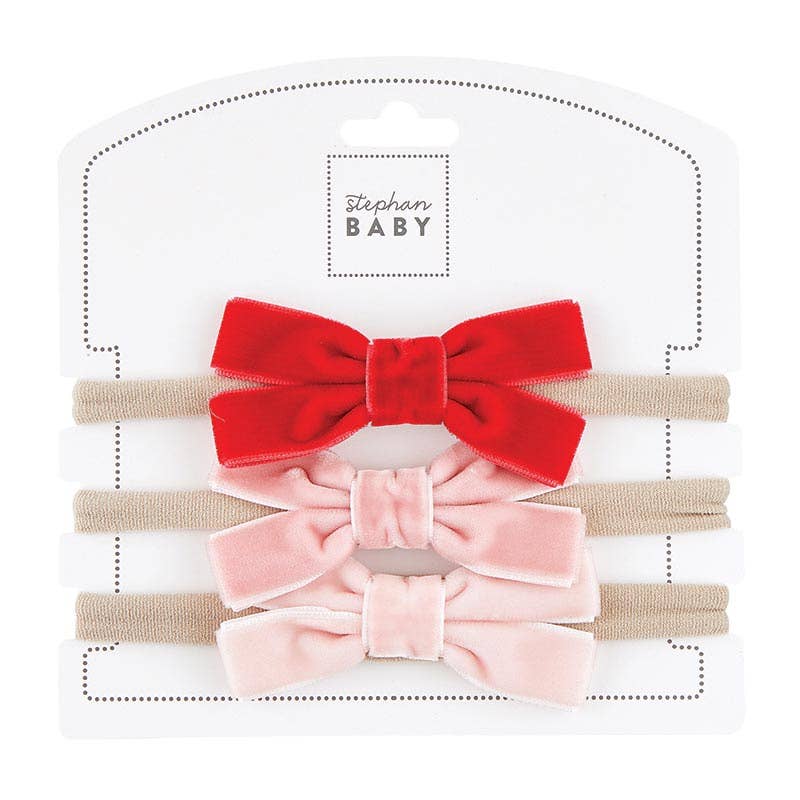 Stephan Baby Baby Girl Velvet Bow Set