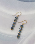 Blue Faceted Crystal Earrings