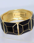 Art Deco Black & Gold Bangle Bracelet
