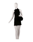 Black Ruffled Evening Bag