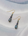 Lapis Lazuli, Czech Glass and Blue Crystal Drop Earrings