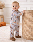 Forest Frolic Baby Romper - Soft Bamboo Fall Outfit