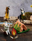 Felt Fishing Mouse Critter Ornament