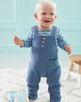 Mud Pie Blue Striped Overall Set