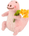 Pink Dino With Flowers Critter Ornament