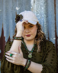 African Turquoise Triple Strand Bracelet 804s
