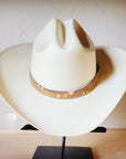 **Tan Metallic Leather Hat Band Only 984b